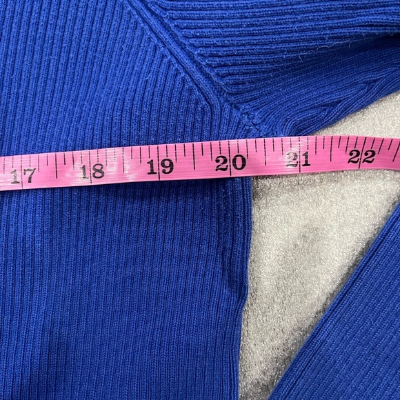 [XL]VTG Lauren Ralph Lauren Blue Turtleneck Cotton Sweater Ribbed - Picture 4 of 7